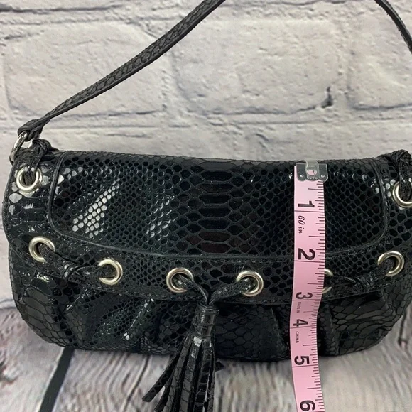 NINE WEST Black Snake Print Clutch/Wristlet Bag - Picture 9 of 17